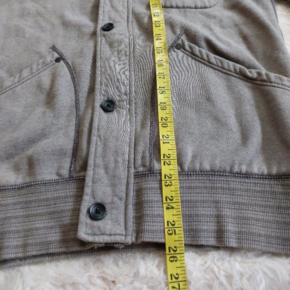 Calvin Klein Jeans Men's Grey Full Zip with Buttons Down Fleece Jacket Size L - Picture 5 of 12